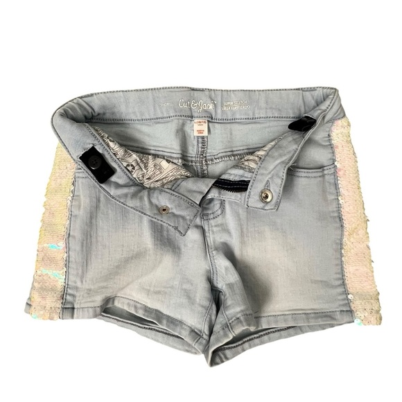 Cat & Jack Denim Shorts with Sequin Trim - Picture 4 of 9